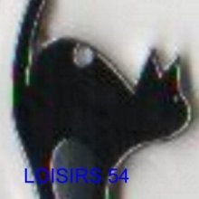 Chat pendentif tout noir 25 mm x 20 mm